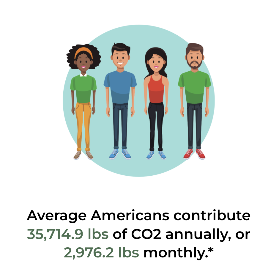 how much carbon does an american create